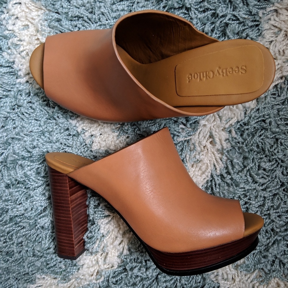Brand new See by Chloé leather mules